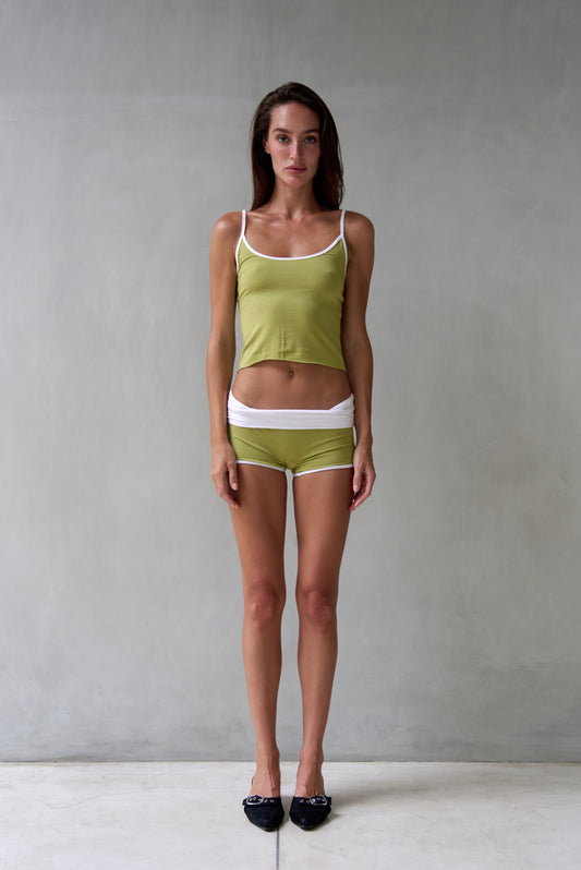 “Vega” raw edges mini shorts