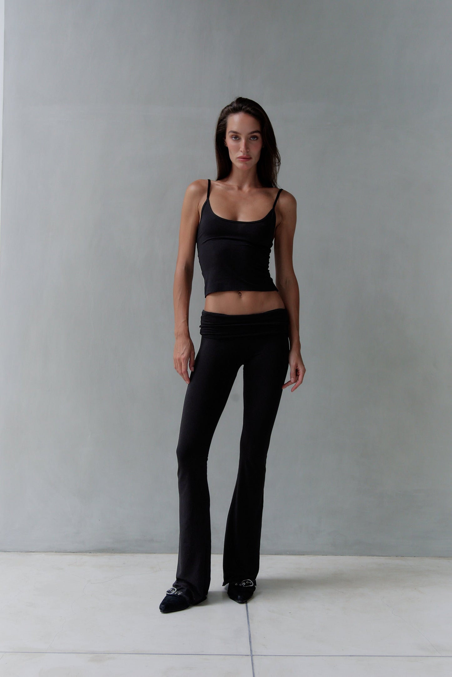 “Eris” raw edges flared pants