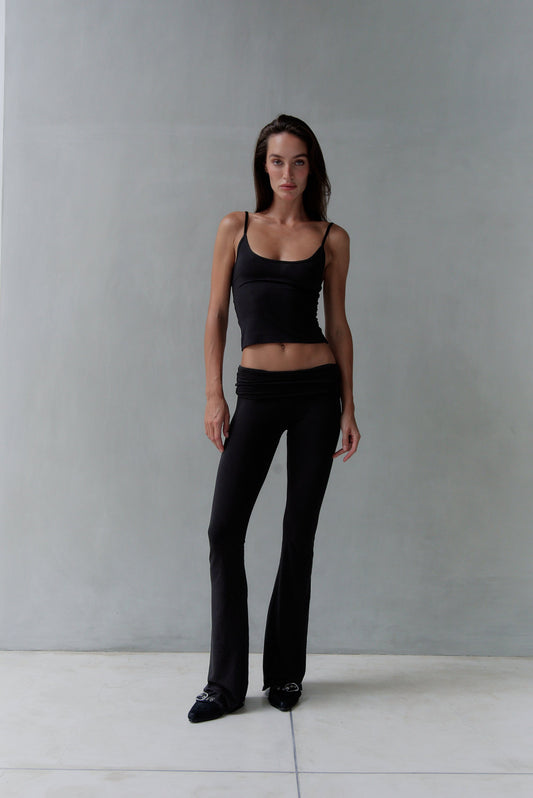 “Eris” raw edges flared pants
