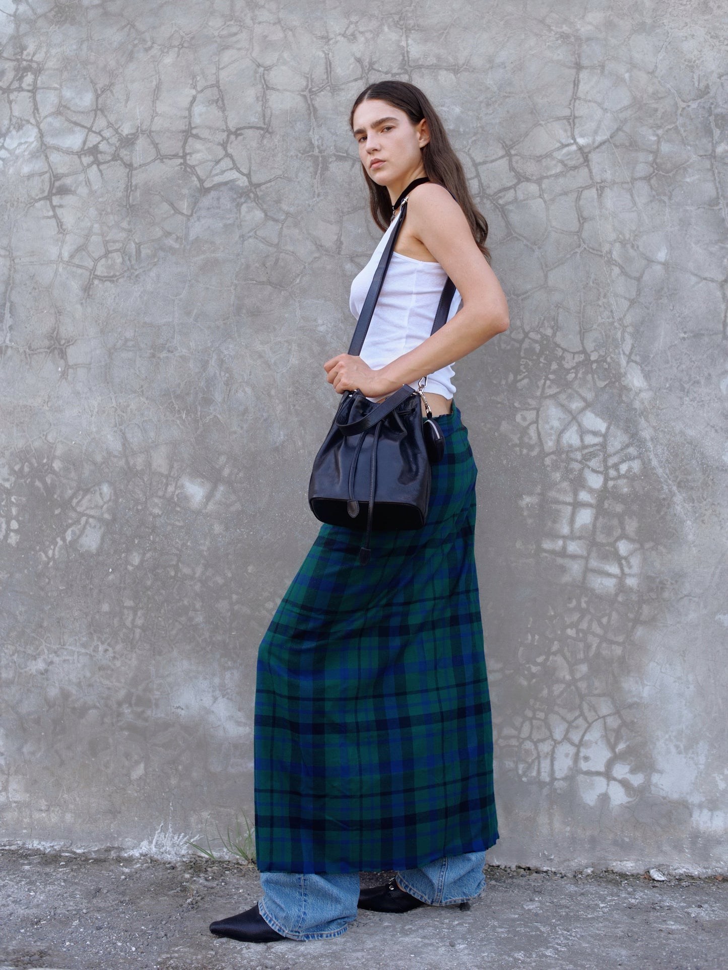 ”Okla” Large leather bucket bag