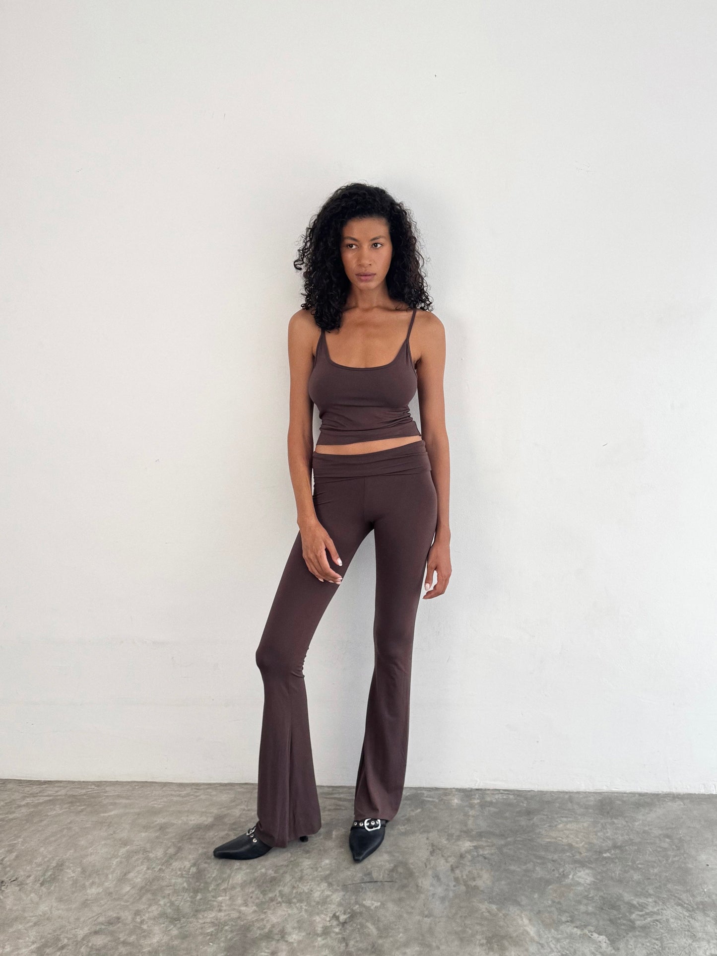 “Eris” raw edges flared pants