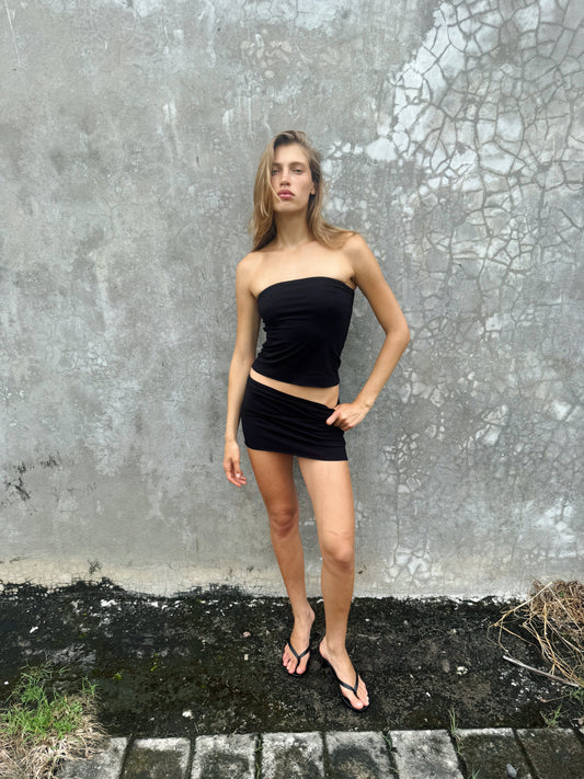 “Frey” raw edges mini skirt