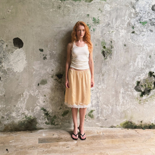 “Amber” silk midi skirt