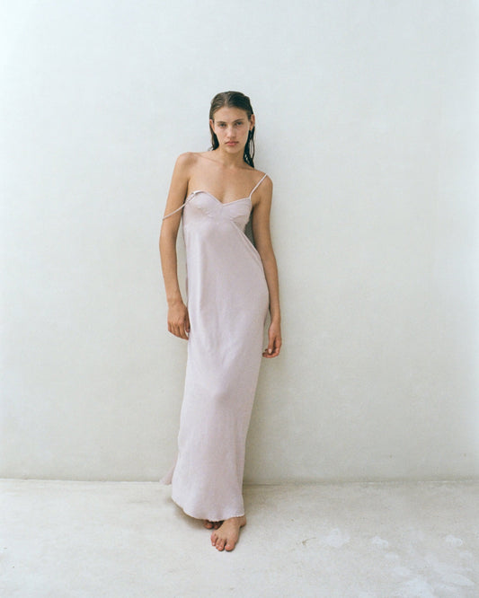 “Eve” nude maxi dress - BURO