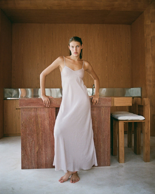 “Eve” nude maxi dress - BURO