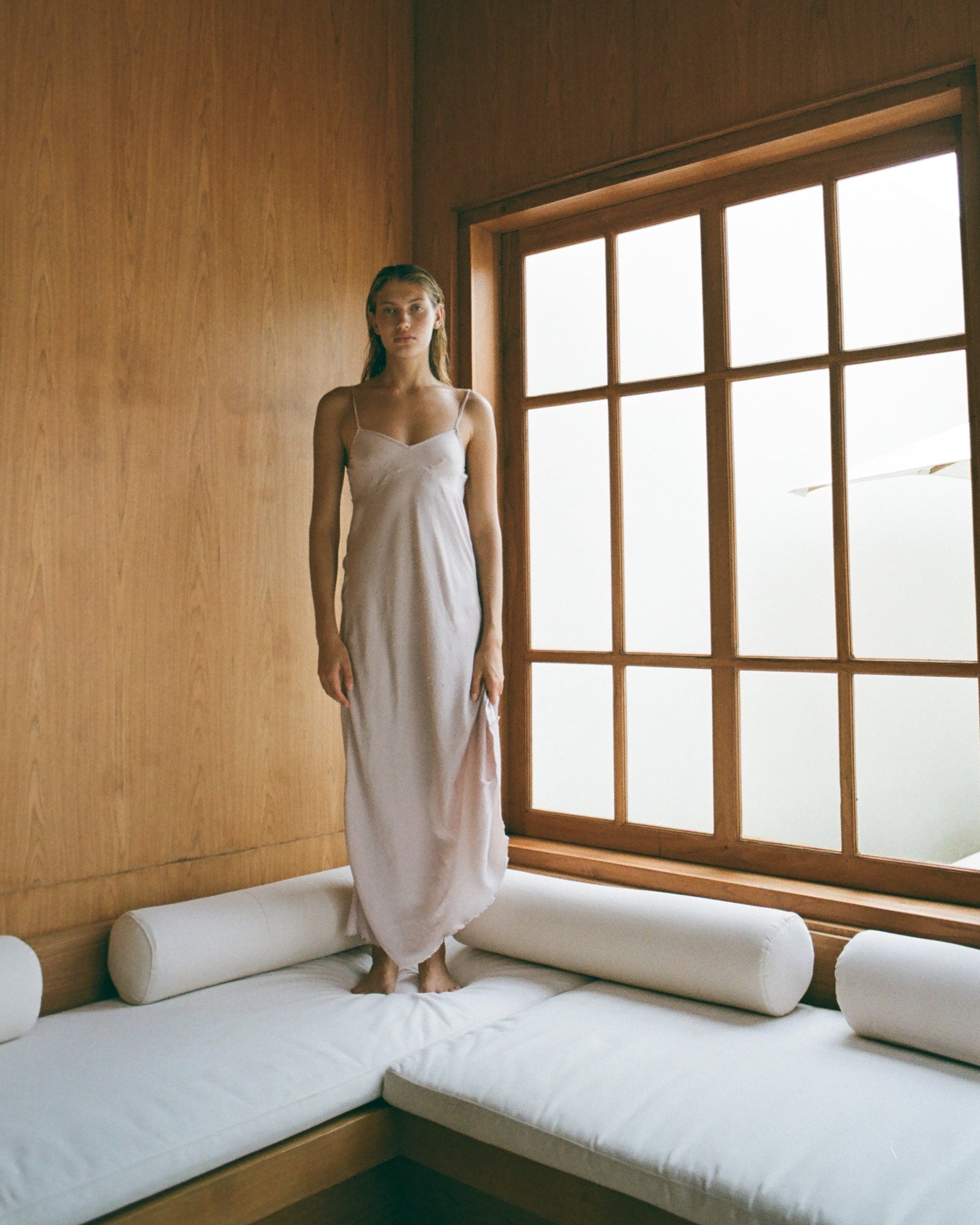 “Eve” nude maxi dress - BURO