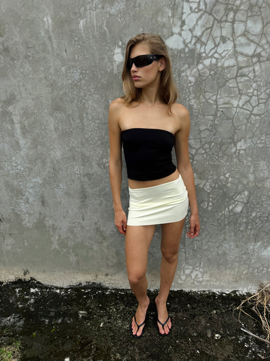 “Frey” raw edges mini skirt