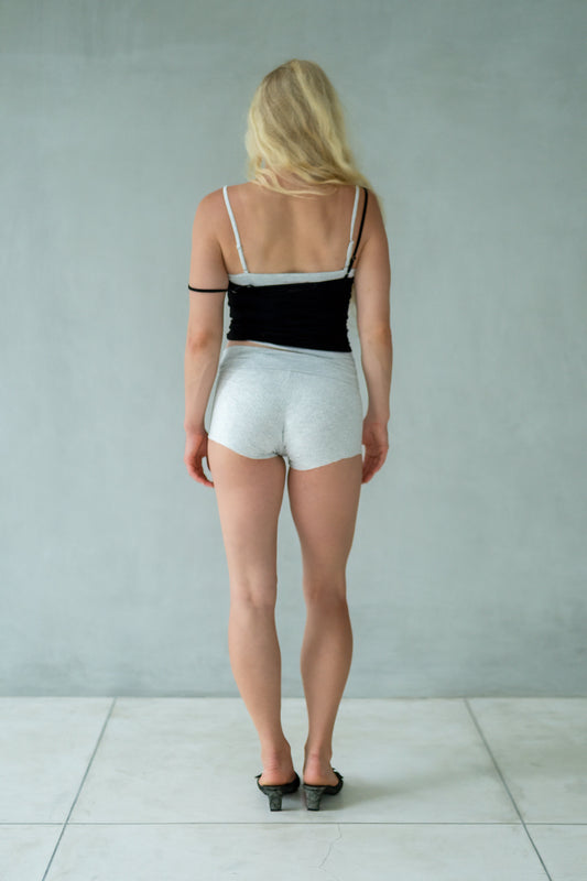 “Vega” raw edges mini shorts