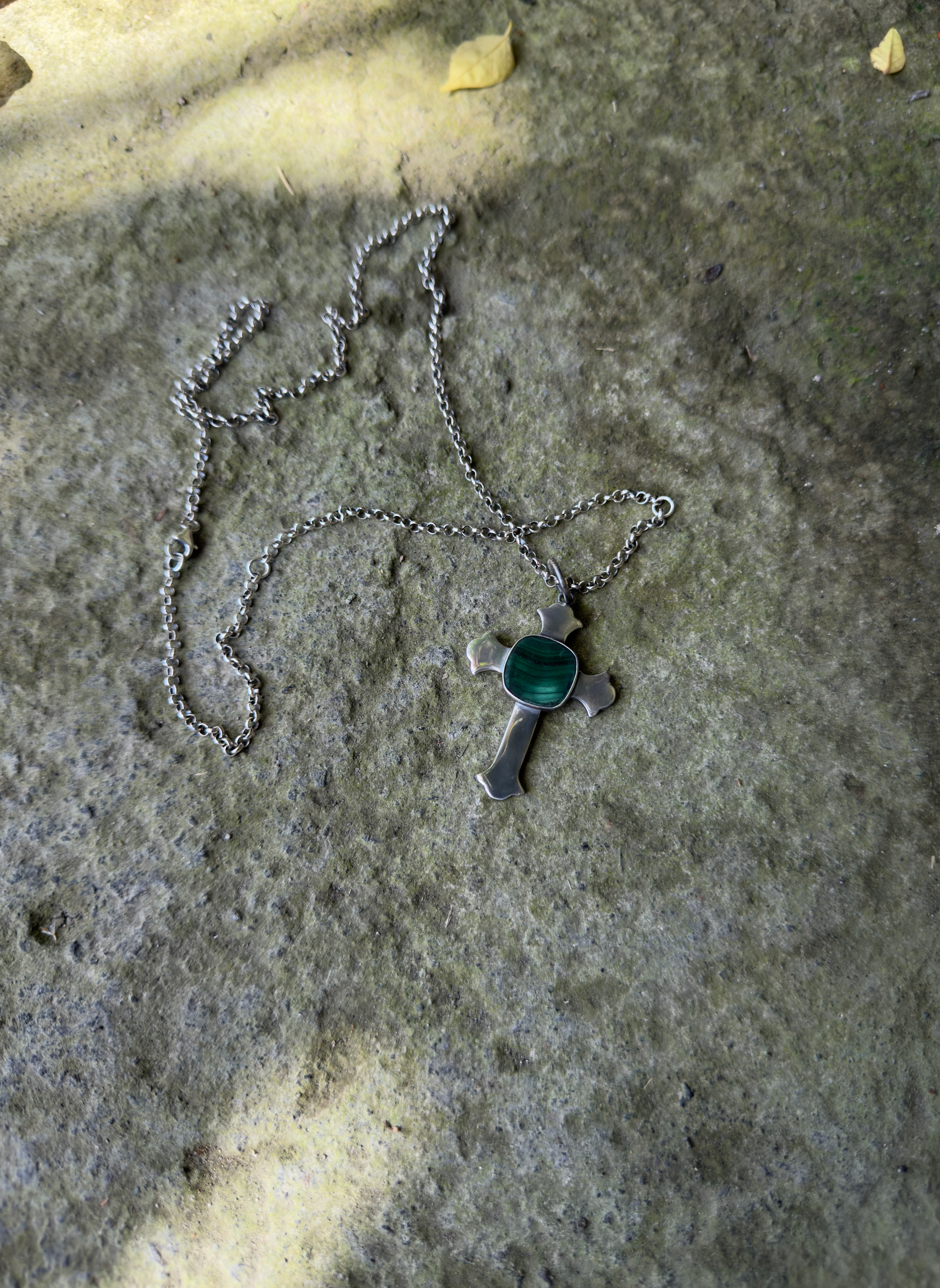 Unisex “Liam” Malachite cross necklace - BURO
