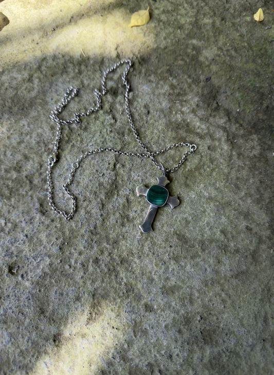Unisex “Liam” Malachite cross necklace - BURO