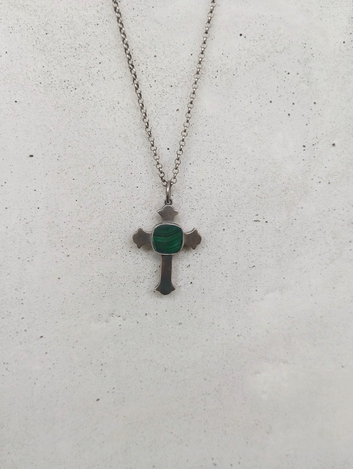 Unisex “Liam” Malachite cross necklace - BURO