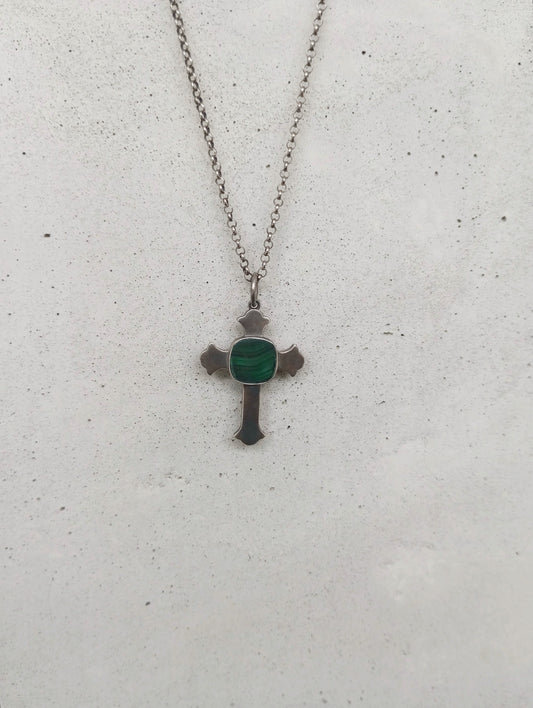 Unisex “Liam” Malachite cross necklace - BURO