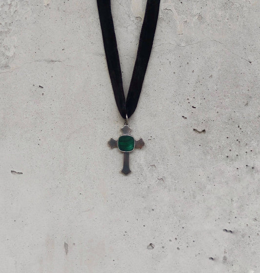 Unisex “Liam” Malachite cross necklace - BURO